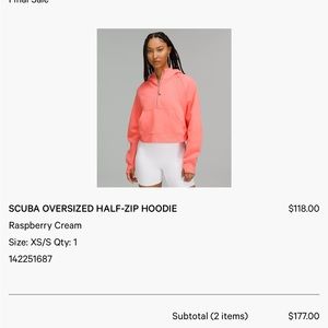 Raspberry cream scuba lululemon